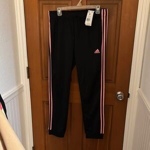 Adidas Women’s Black and Pink Track Pants